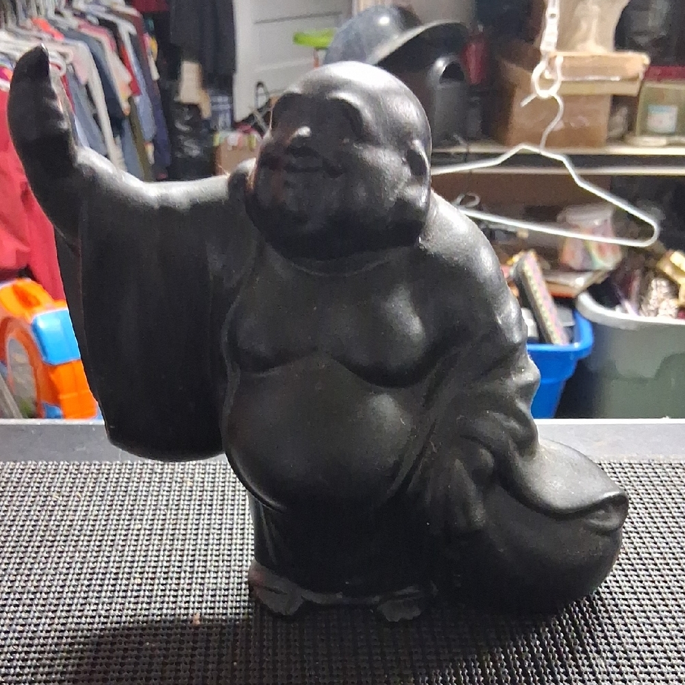 Black Ceramic Buddha Figurine